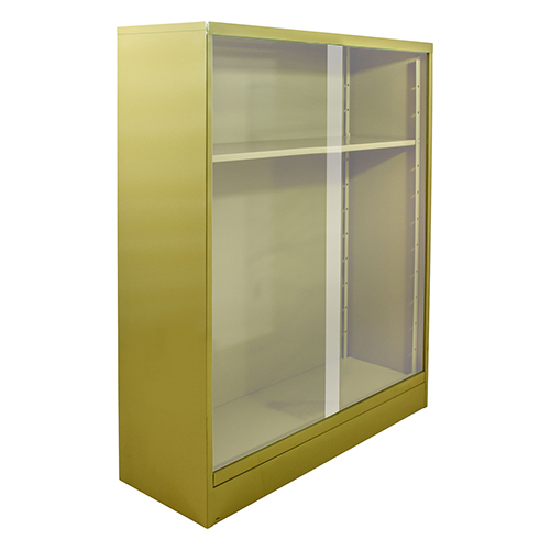 LIBRERA DE 3 DIVISIONES - BEIGE - PUERTAS DE VIDRIO