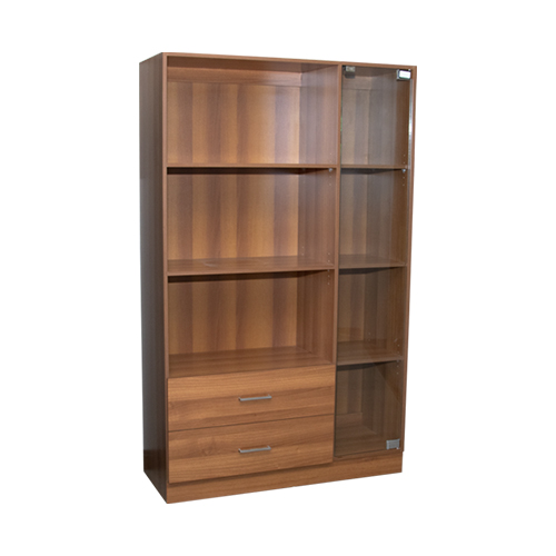 LIBRERA ARIZONA - 1.10*1.80*1.40 - 2 GAVETAS - PUERTA DE VIDRIO - ENTREPAÑOS