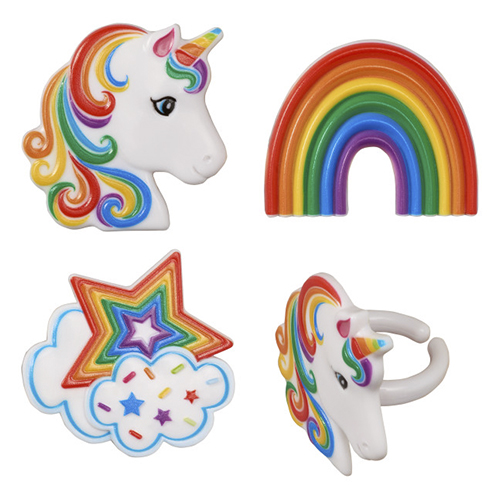 ANILLO RAINBOW UNICORN ASST - DOCENA