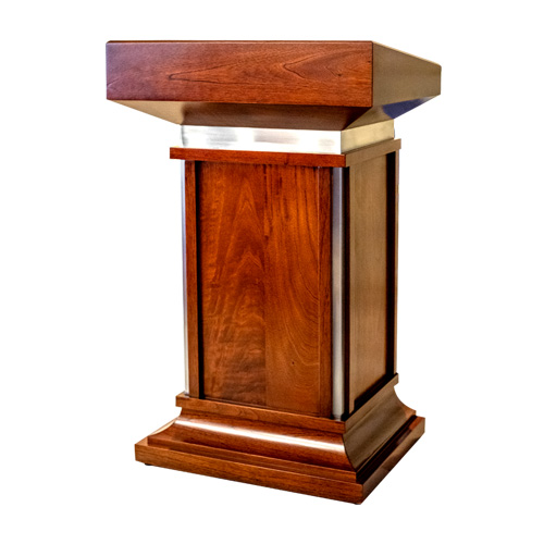 PULPITO - MADERA DE CEDRO CON INCRUSTACION DE ACERO INOX