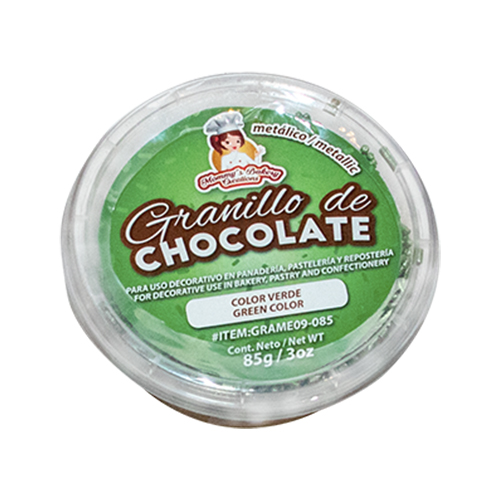 GRANILLO DE CHOCOLATE COLOR VERDE METALICO - 85 G